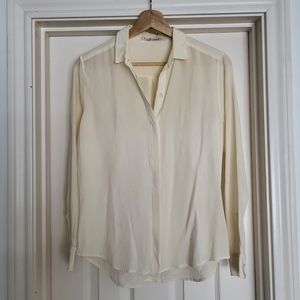 Everlane Clean Silk Relaxed Shirt / Ivory / size Small